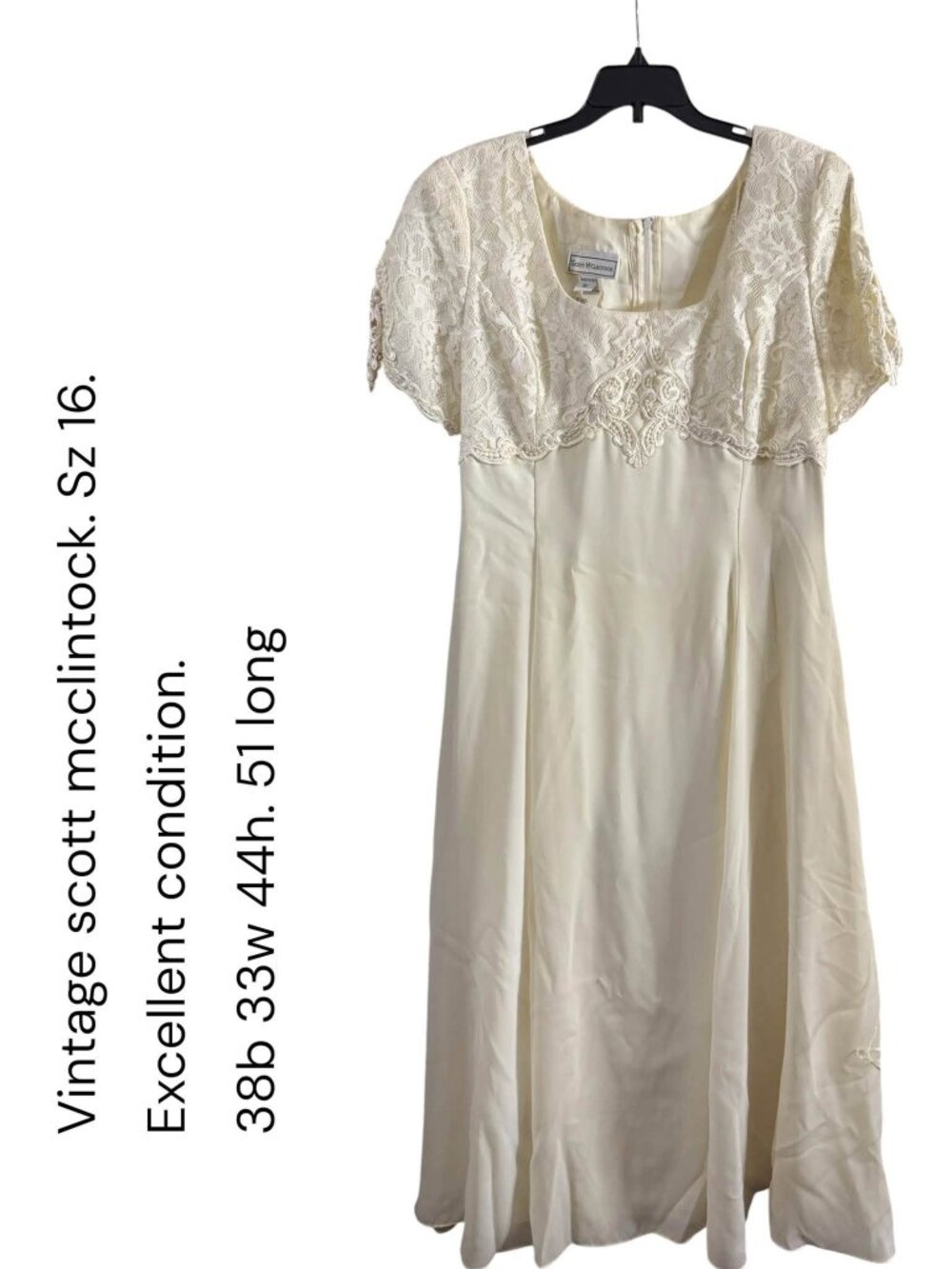 Vintage scott jessica mcclintock ivory lace gown
